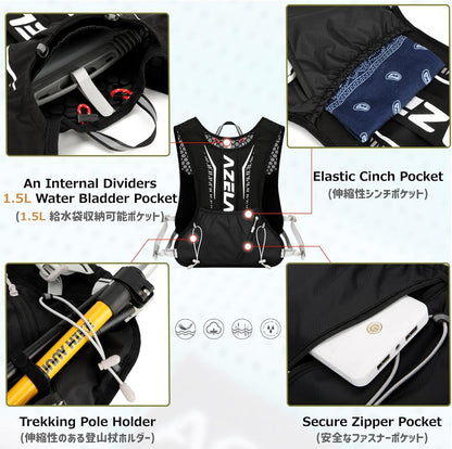 Azarxis Running Water Bottles Flask BPA Free Leakproof Hydration Vest Packs Waist Belt Replacement for Triathlon Marathon Hiking Cycling Climbing Runner