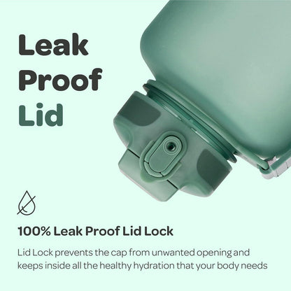 Hydracy Water Bottle with Time Marker -Large BPA Free Water Bottle & No Sweat Sleeve -Leak Proof Gym Bottle with Times to Drink - Ideal for Fitness Sports & Outdoors