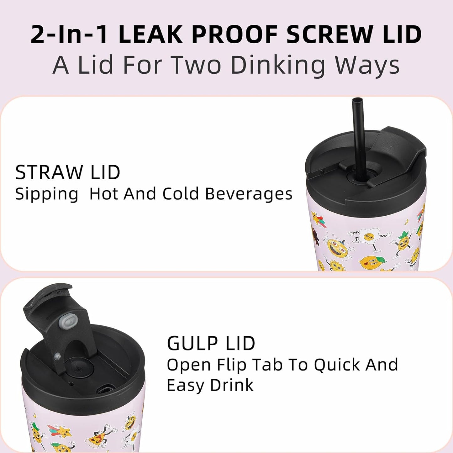BJPKPK 22oz Insulated Tumbler With lid And Straw Stainless Steel Tumblers Travel Coffee Mug Reusable Thermal Cup,Sky