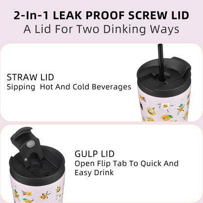 BJPKPK 22oz Insulated Tumbler With lid And Straw Stainless Steel Tumblers Travel Coffee Mug Reusable Thermal Cup,Sky