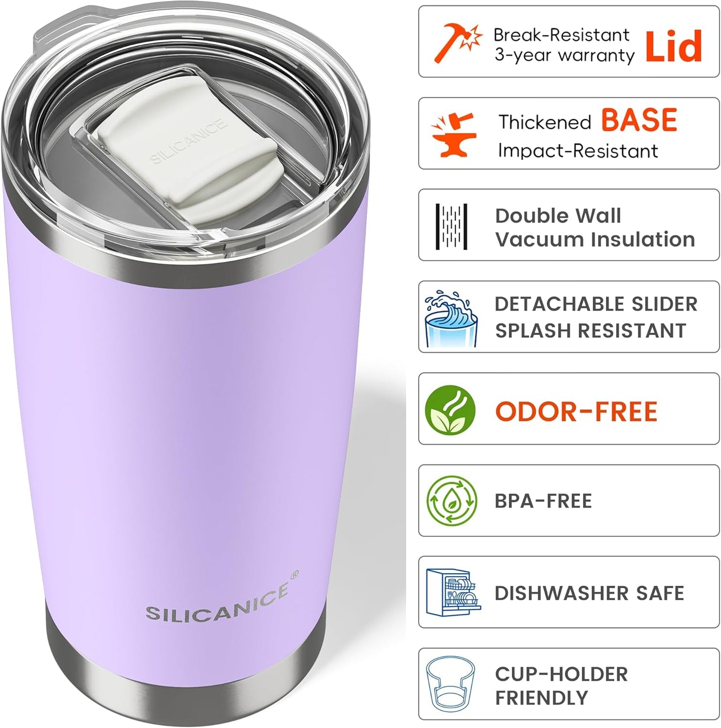 20oz Hygienic Insulated Tumbler — 100% Leakproof Lid with Removable Spout & Straw, Reinforced Vacuum-Protection Base, Cup Holder Friendly, for Iced Coffee, Smoothie/Water on the Go - Pink Sand