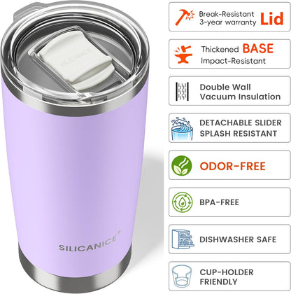 20oz Hygienic Insulated Tumbler — 100% Leakproof Lid with Removable Spout & Straw, Reinforced Vacuum-Protection Base, Cup Holder Friendly, for Iced Coffee, Smoothie/Water on the Go - Pink Sand