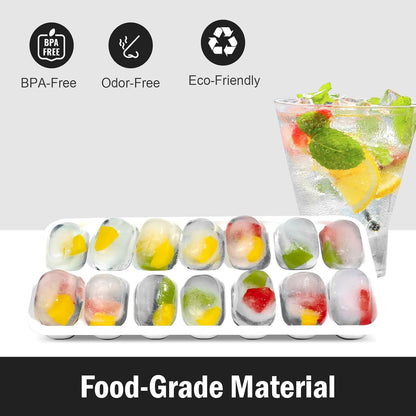 3 Pack Ice Cube Trays with Lid for Freezer, Flexible Silicone Bottom for Easy Release, Stackable Space-Saving Ice Molds, 1.2" Cubes Color-Coded (2 Green 1 Blue) for Juice, Coffee & Cocktails, BPA Free