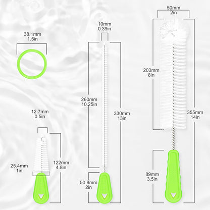 Rnoafmu Bottle Brush Cleaner Set of 3, 14 in Long Handle Water Bottle & Straw Cleaner Brushes for Washing Tumblers, Baby Bottles, Cup Lid Cleaning Brush