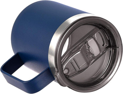12oz Insulated Coffee Mug Cup with Handle, Stainless Steel Travel Coffee Mug with Flip Lid, Double Wall Vacuum Coffee Tumbler, Navy