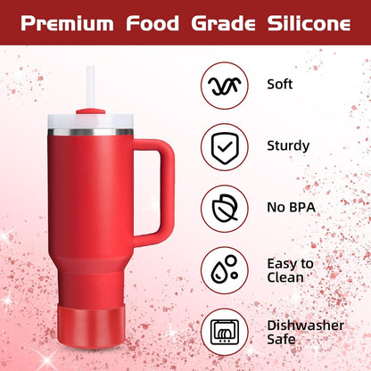 Glossy Gradient Silicone Boot, Compatible with Stanley H2.0 20-40oz & IceFlow 20-30oz, Chameleon Metallic Shimmer Cup Sleeve Protector for Hydroflask and Bottle Bottom with 2.8-3in