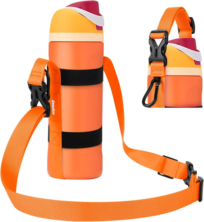 EasyAcc Water Bottle Holder Strap Sling, for Owala FreeSip 24 32 40 oz, Hydro Flask, Cirkul, Yeti, Stanley Flip, Universal Water Bottles, with Carabiner, for Walking Curise Travel (Bottle Excluded)