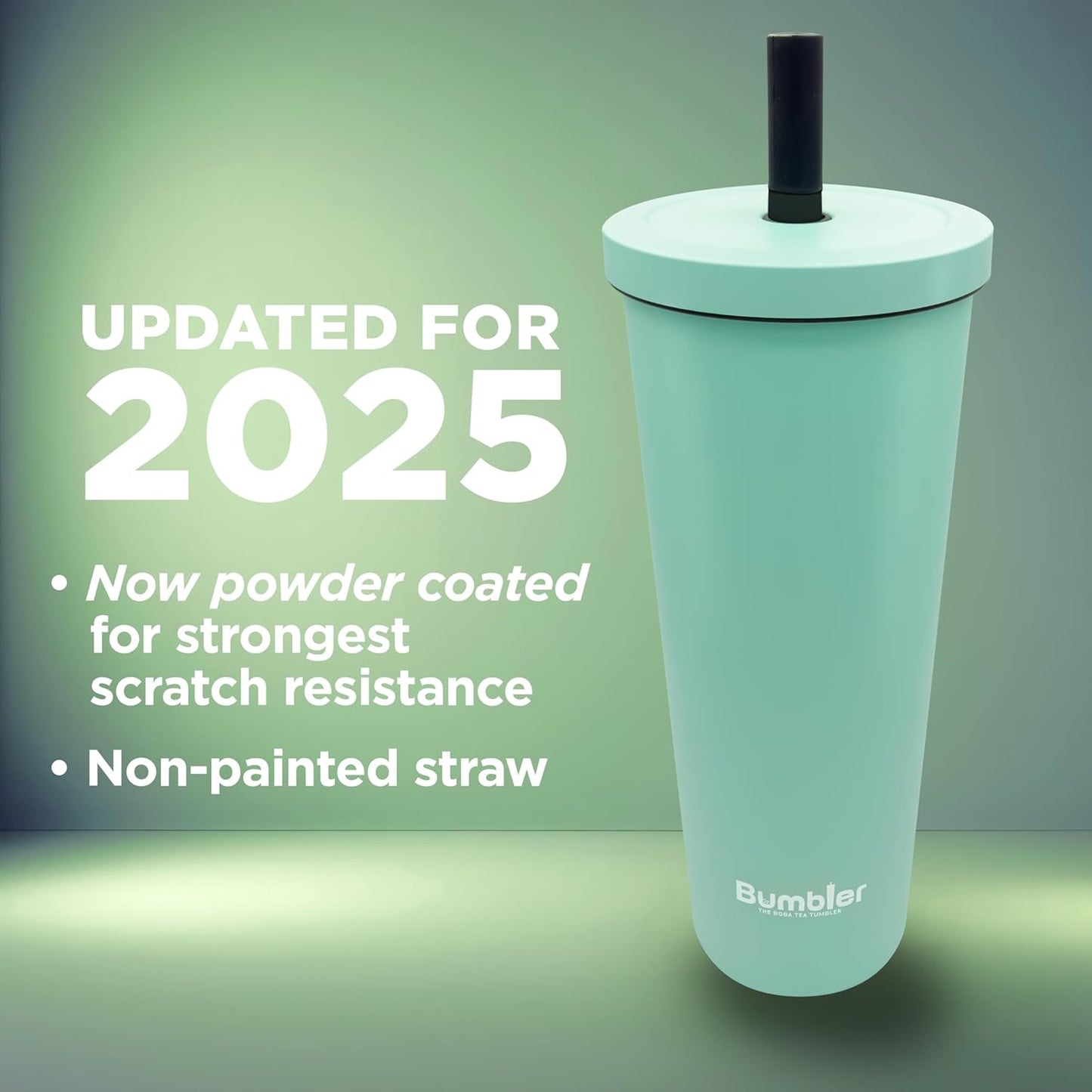 Bumbler Original Boba Tea Cup - 24oz Double-Walled Plastic Reusable Tumbler with Extra Wide Straw & Leak-Proof Lid - BPA-Free Smoothie & Iced Coffee Travel Mug - Blush Pink