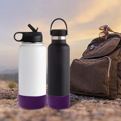 WUQID Water Bottle Boot, Diamond Silicone Boot Compatible with Stanleyy Tumbler 20-40oz & Hydroo Flask Bottle 12oz-24oz, Reduces Dents Sleeve Cover for More Bottles/Tumblers Bottom of 2.83-2.95in