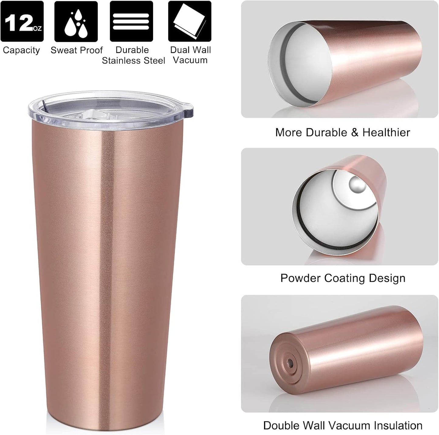VEGOND 20oz Tumbler Bulk with Lid and Straw 1 Pack, Stainless Steel Vacuum Insulated Tumbler, Double Wall Coffee Cup Travel Mug, River Green