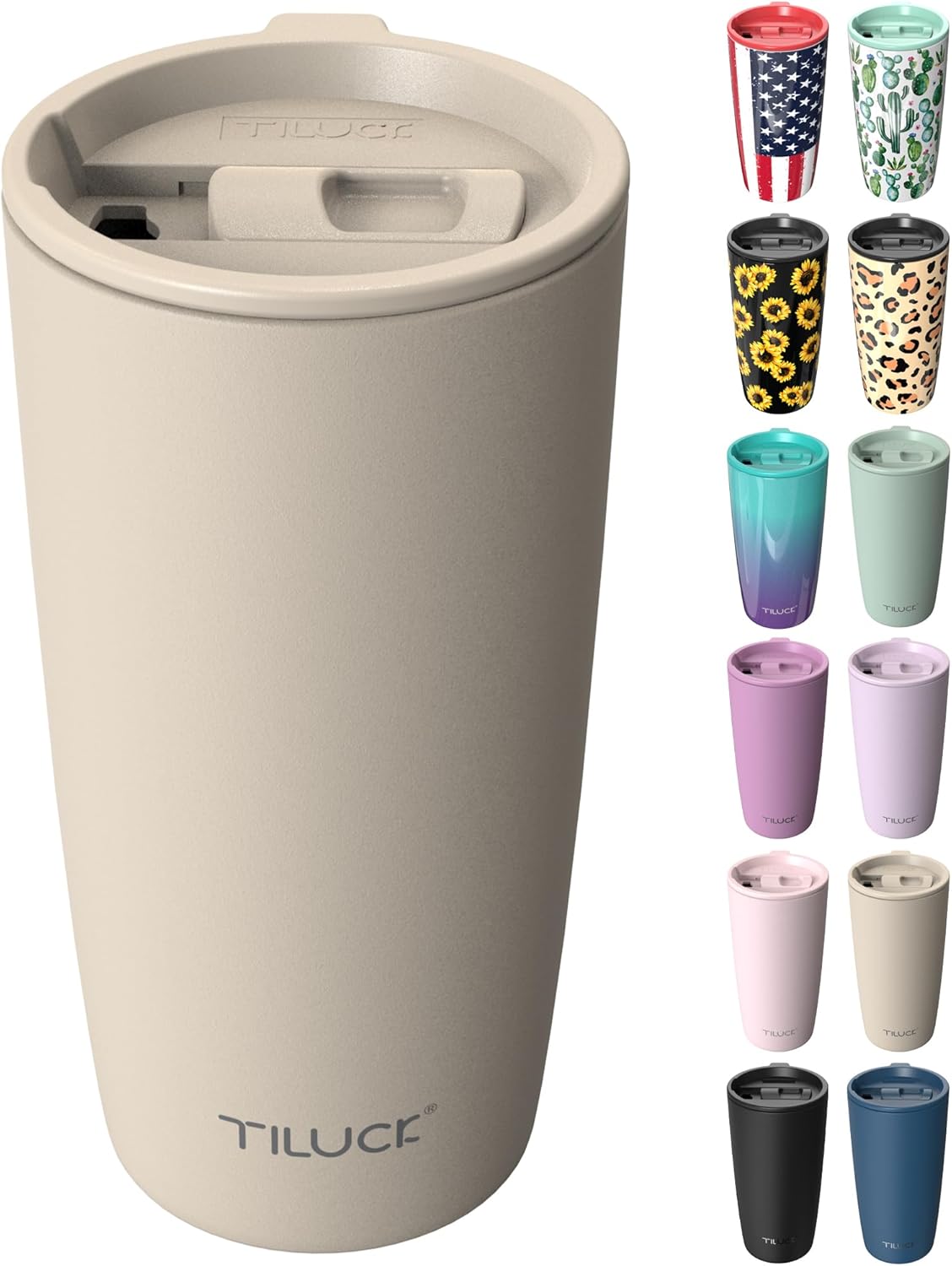 TILUCK 20 oz Insulated Tumbler with BPA-Free Lid, Stainless Steel Vacuum Travel Coffee Mug, Double Wall Coffee Tumbler（20oz，Matte DarkBlue）