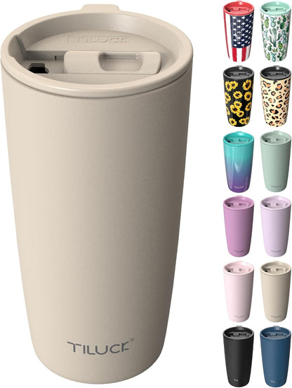 TILUCK 20 oz Insulated Tumbler with BPA-Free Lid, Stainless Steel Vacuum Travel Coffee Mug, Double Wall Coffee Tumbler（20oz，Matte DarkBlue）