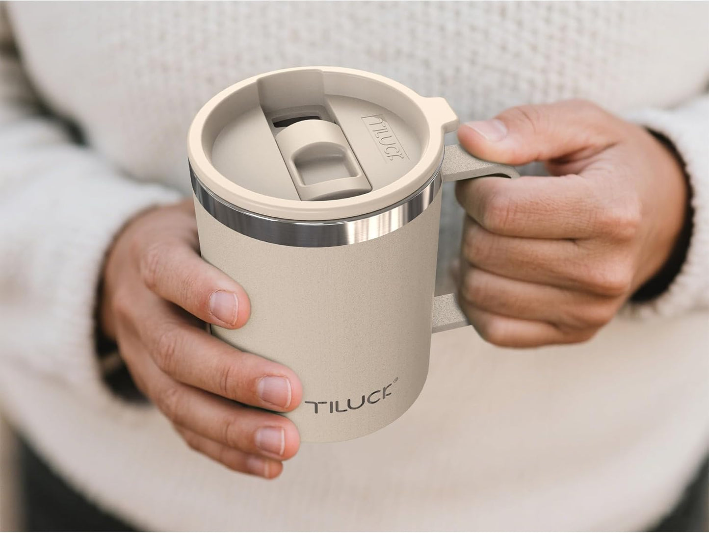 TILUCK 20 oz Insulated Tumbler with BPA-Free Lid, Stainless Steel Vacuum Travel Coffee Mug, Double Wall Coffee Tumbler（20oz，Matte DarkBlue）
