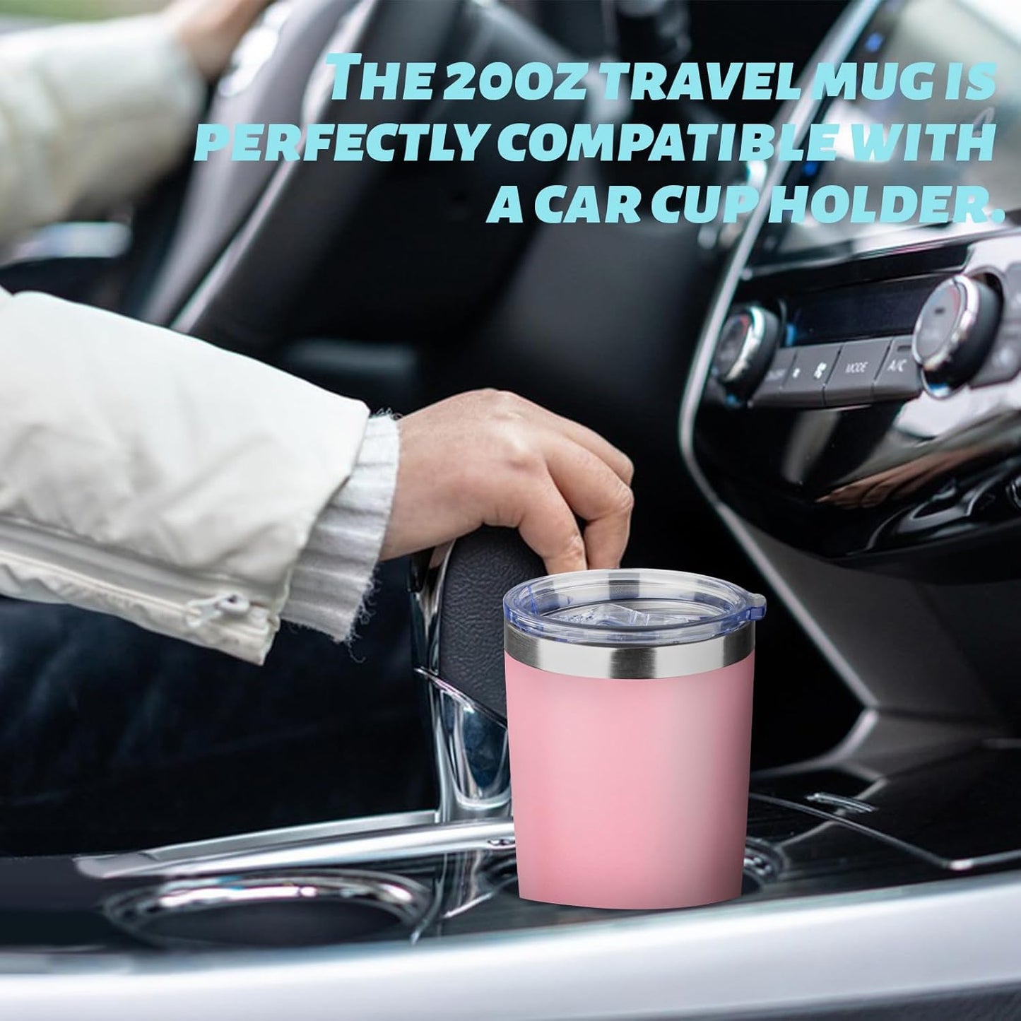 20oz Tumbler with Straw and Brush, Stainless Steel Vacuum Insulated tumbler, Double Wall Insulated Coffee Tumbler for Outdoor, Home, Travel,Office (Buff,1pcs)