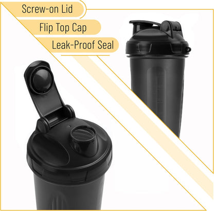 Mr. Pen- Shaker Bottles for Protein Mixes, 28 oz, Leak Proof Shaker Cups with Stainless Steel Wire Whisk Ball for Protein Shakes and Pre Workout