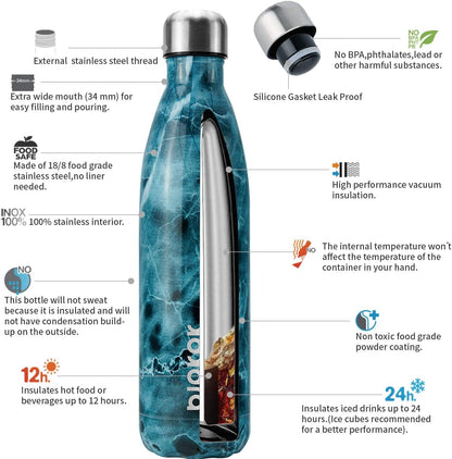 BJPKPK Insulated Water Bottle 12oz Small Stainless Steel Water Bottles Reusable Metal Thermal Keep Cold and Hot,Dreamy Purple - Colors B