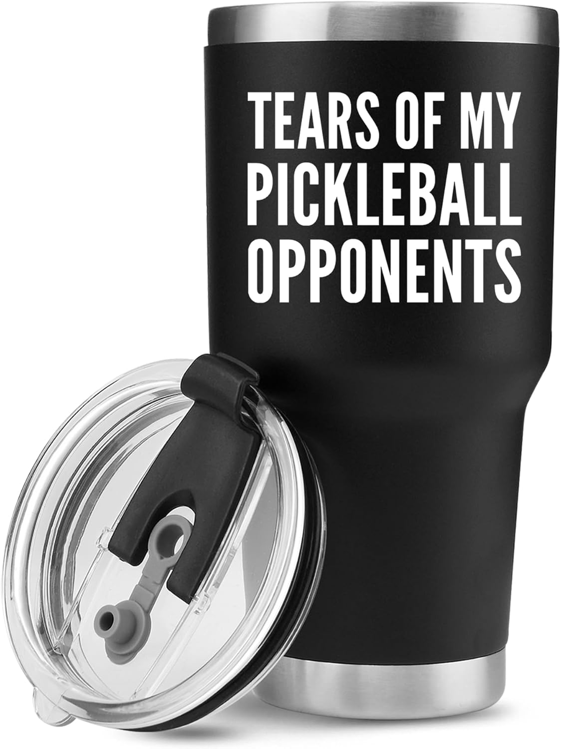 Panvola Tears of My Pickleball Opponents Tumbler Sports Player Coach Gifts Vacuum Insulated Stainless Steel Tumbler With Removable Lid And Straw (30 oz)