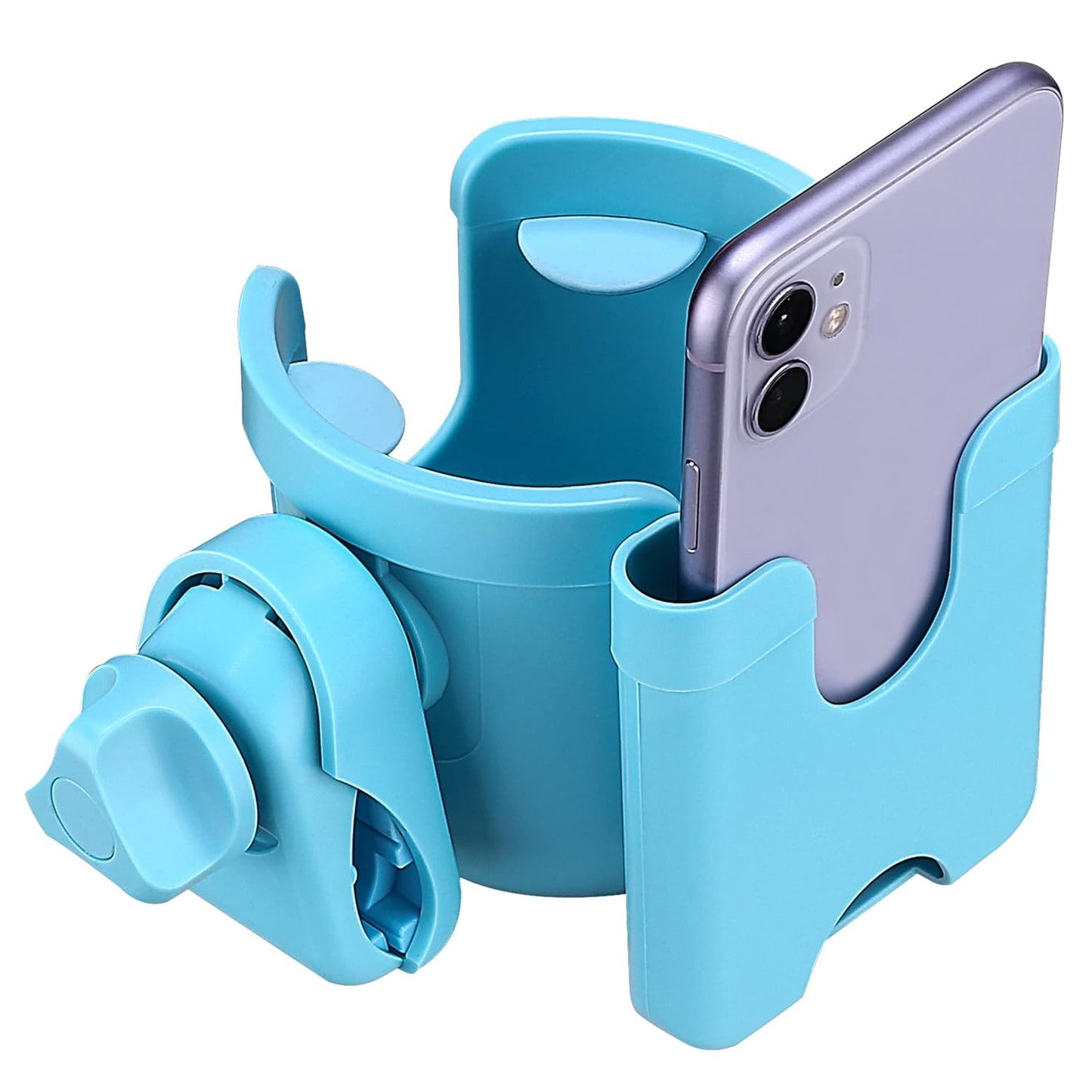 Suranew Universal Stroller Cup Holder, Adjustable Drink Holder with Phone Holder for Baby Stroller, Wheelchair, Walker, Bike, Scooter, Gifts for Family Member.