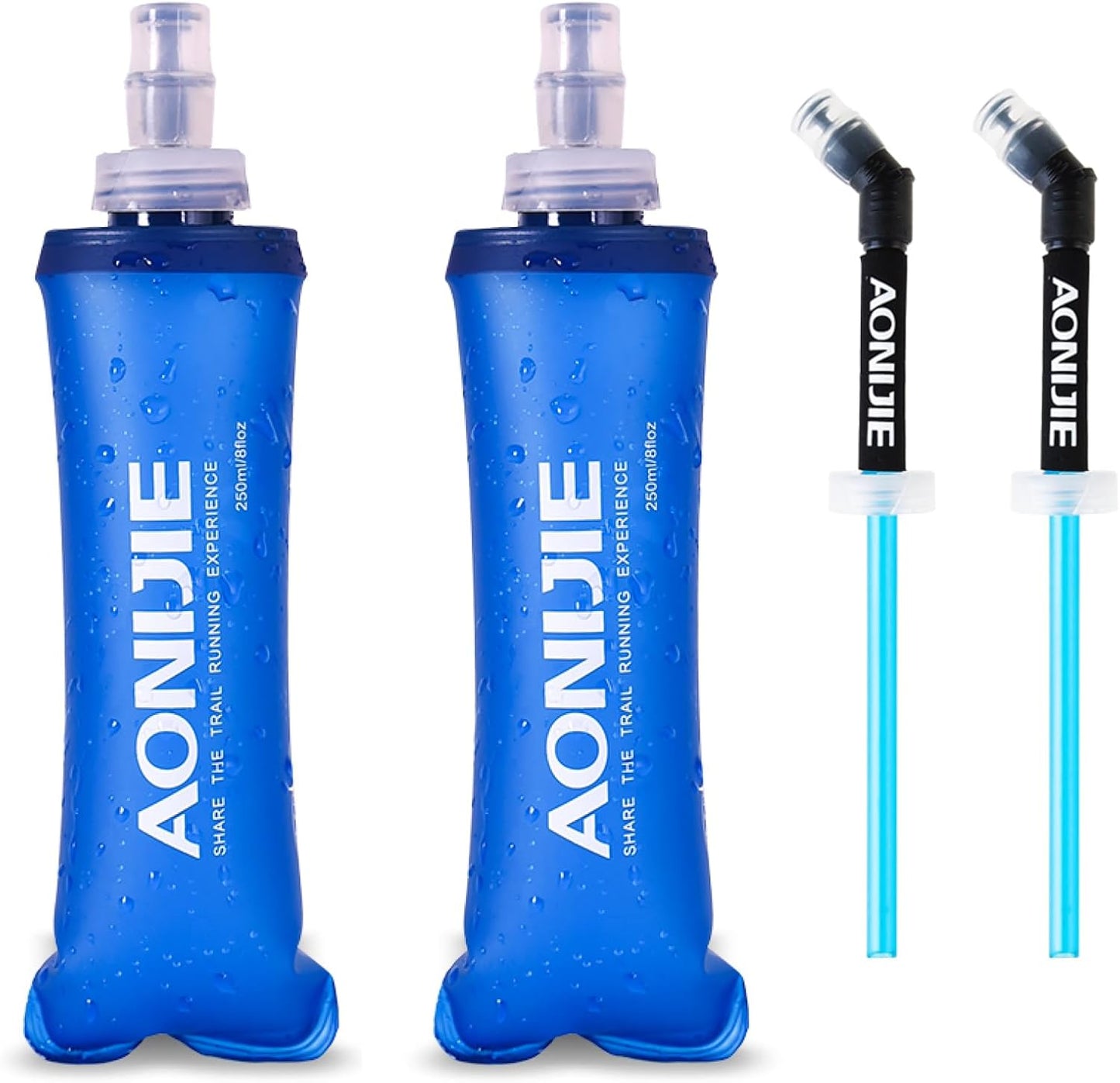 TRIWONDER Handheld Water Bottle for Running, Quick Grip Chill 17 oz Handheld Soft Water Bottle with Hand Strap Hydration Pack, BPA Sport Soft Flask (Blue)