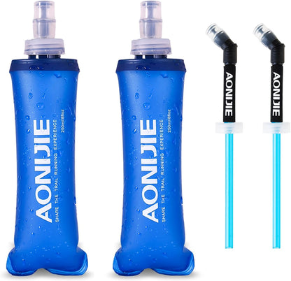 TRIWONDER Handheld Water Bottle for Running, Quick Grip Chill 17 oz Handheld Soft Water Bottle with Hand Strap Hydration Pack, BPA Sport Soft Flask (Blue)