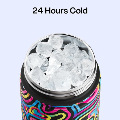 ENCOOL Insulated Water Bottle with Straw Stainless Steel Water Bottle, Leak-Proof, BPA-Free, Double Wall Vacuum Keeps Cold for 24 Hours for Sports, Travel, School (26 oz, Cotton Candy) - Colors D