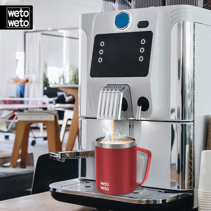 WETOWETO 14 oz Coffee Mug, Vacuum Insulated Camping Mug with Lid, Double Wall Stainless Steel Travel Tumbler Cup, Thermal Coffee Mug, Powder Coated Navy Blue