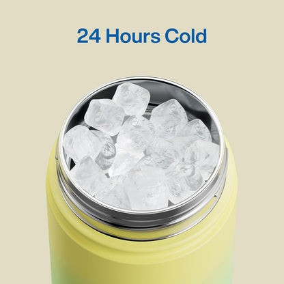 ENCOOL Insulated Water Bottle with Straw Stainless Steel Water Bottle, Leak-Proof, BPA-Free, Double Wall Vacuum Keeps Cold for 24 Hours for Sports, Travel, School (26 oz, Cotton Candy) - Colors B
