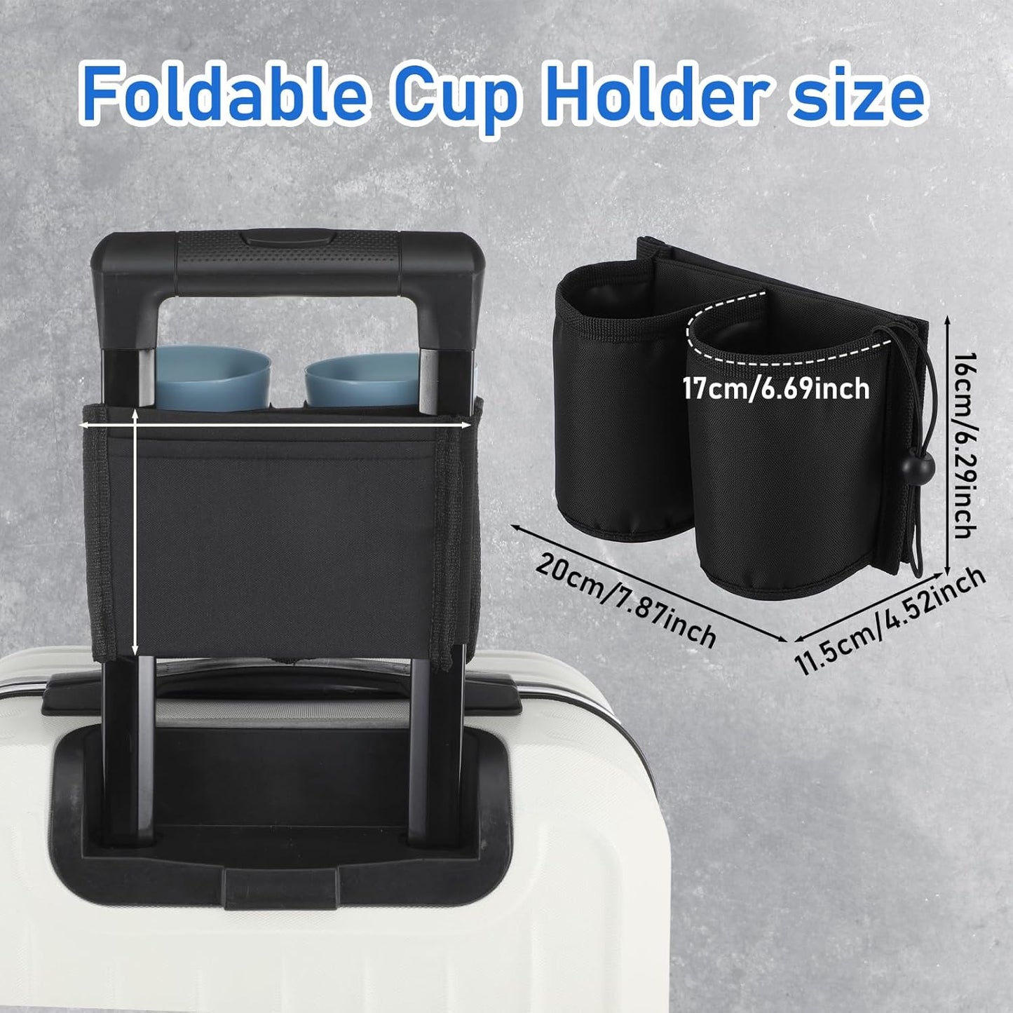 Yolev Luggage Cup Holder for Suitcases - Black Cup Holder for Luggage - Suitcase Accessories for Flight Attendants & Business Travelers