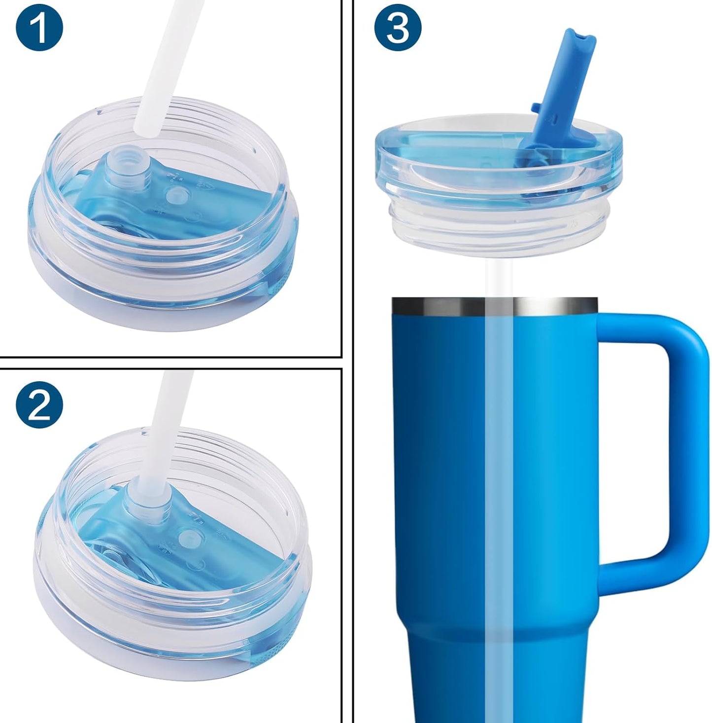 Replacement Straws Compatible with 40 oz Stanley Quencher ProTour Flip Straw Tumbler with Leakproof Lid-8 Transparent Straw with 2 Brushes