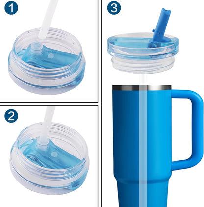 Replacement Straws Compatible with 40 oz Stanley Quencher ProTour Flip Straw Tumbler with Leakproof Lid-8 Transparent Straw with 2 Brushes