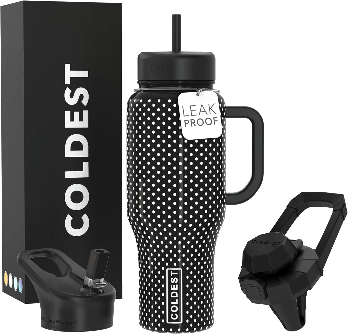 Coldest Tumbler with Handle and Straw - 100% Spill Proof Tumbler with Straw (3 Lids) - Stainless Steel Insulated Leakproof Tumblers for Women & Men - Cup Holder Friendly - 46 oz (Purple Nova) - Colors B