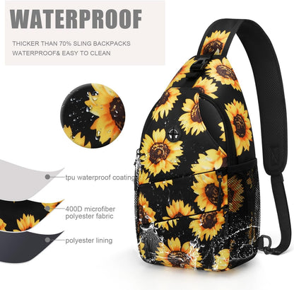 Pritent Crossbody Bags for Women Men Trendy Sling Bag Backpack Casual Chest Bag with Convertible Shoulder Strap