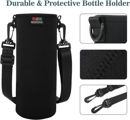 Nuovoware Water Bottle Carrier Bag, Premium Neoprene Portable Insulated Water bottle Sling Holder Bag 500ml/750ml/1000ml with Adjustable Shoulder Strap for Men Women Hiking, Sling Bottle Bag Case