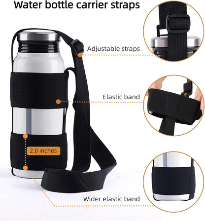 Universal Water Bottle Carrier Sling with Adjustable Shoulder Strap for Walking Short Hiking, Water Bottle Holder for 16-64 oz Wide Mouth Bottles (Exclude Water Bottle)
