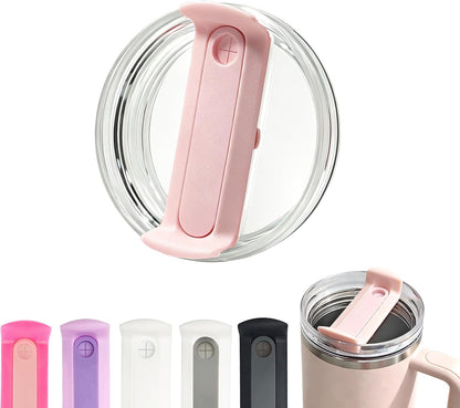 40 OZ Tumbler Lid Replacement Compatible for Stanley Quencher H2.0, 1 Pack BPA Free Clear Lid Replacement for Stanley Cup Accessories(Clear-White)