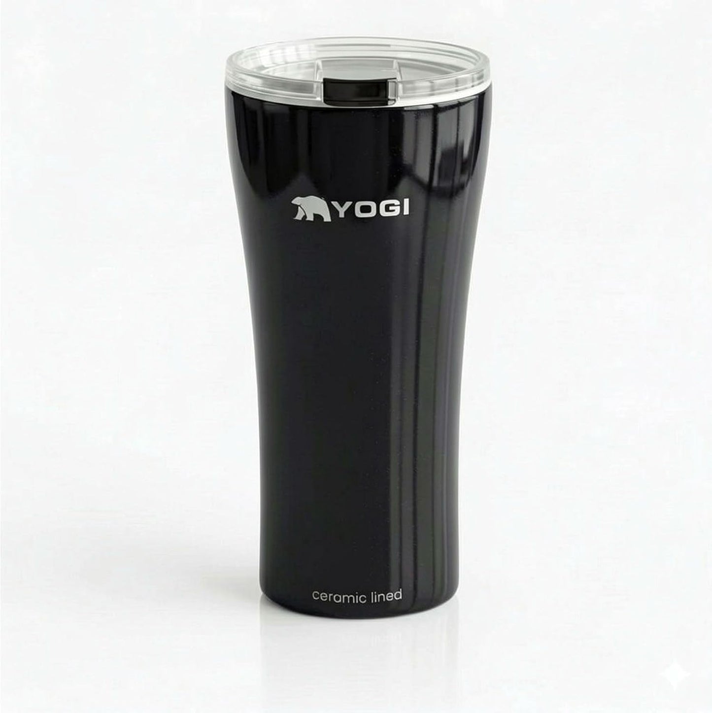YOGI Ceramic Lined Metal Allergy Safe 16oz Coffee Tumbler with Leakproof Lid BPA Free Vacuum Insulated Stainless Steel Cupholder Friendly Travel Cup for Coffee and Water Sandstone