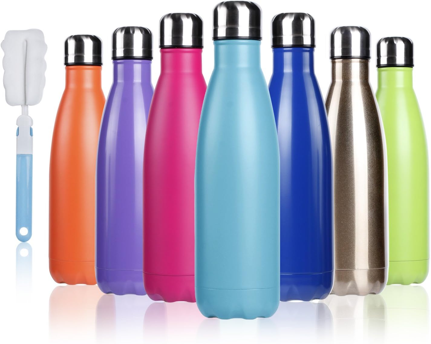 BOGI 17oz Insulated Water Bottle Double Wall Vacuum Stainless Steel Water Bottles, Leak Proof Metal Sports Water Bottle Keeps Drink Hot and Cold - Perfect for Outdoor Sports Camping Biking (Purple)