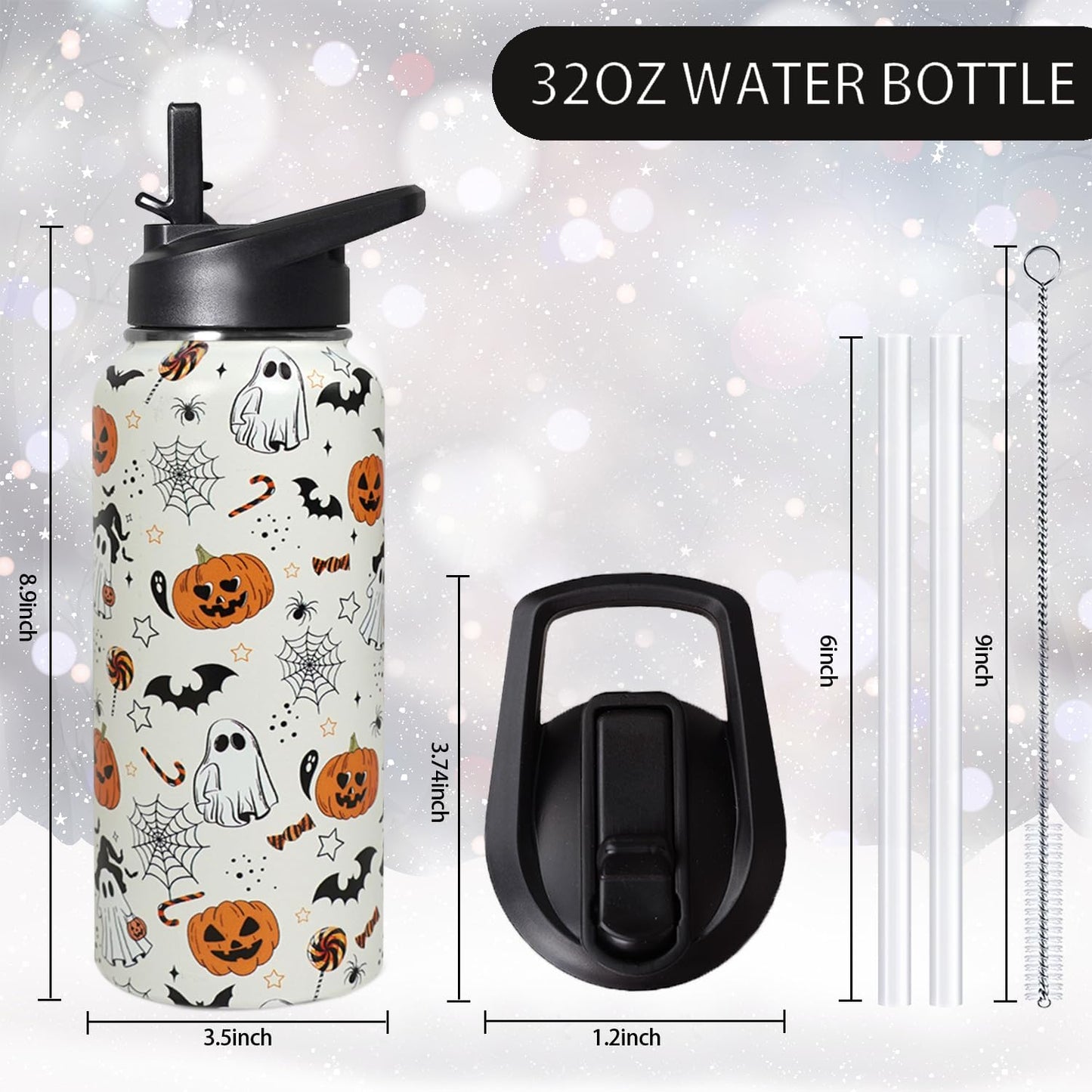 32 oz Pickleball Insulated Water Bottle with Straw - Pickleball Gym Hiking Sports Coffee Mug | Perfect Pickleball Gifts for Women, Pickleball Decor Accessories