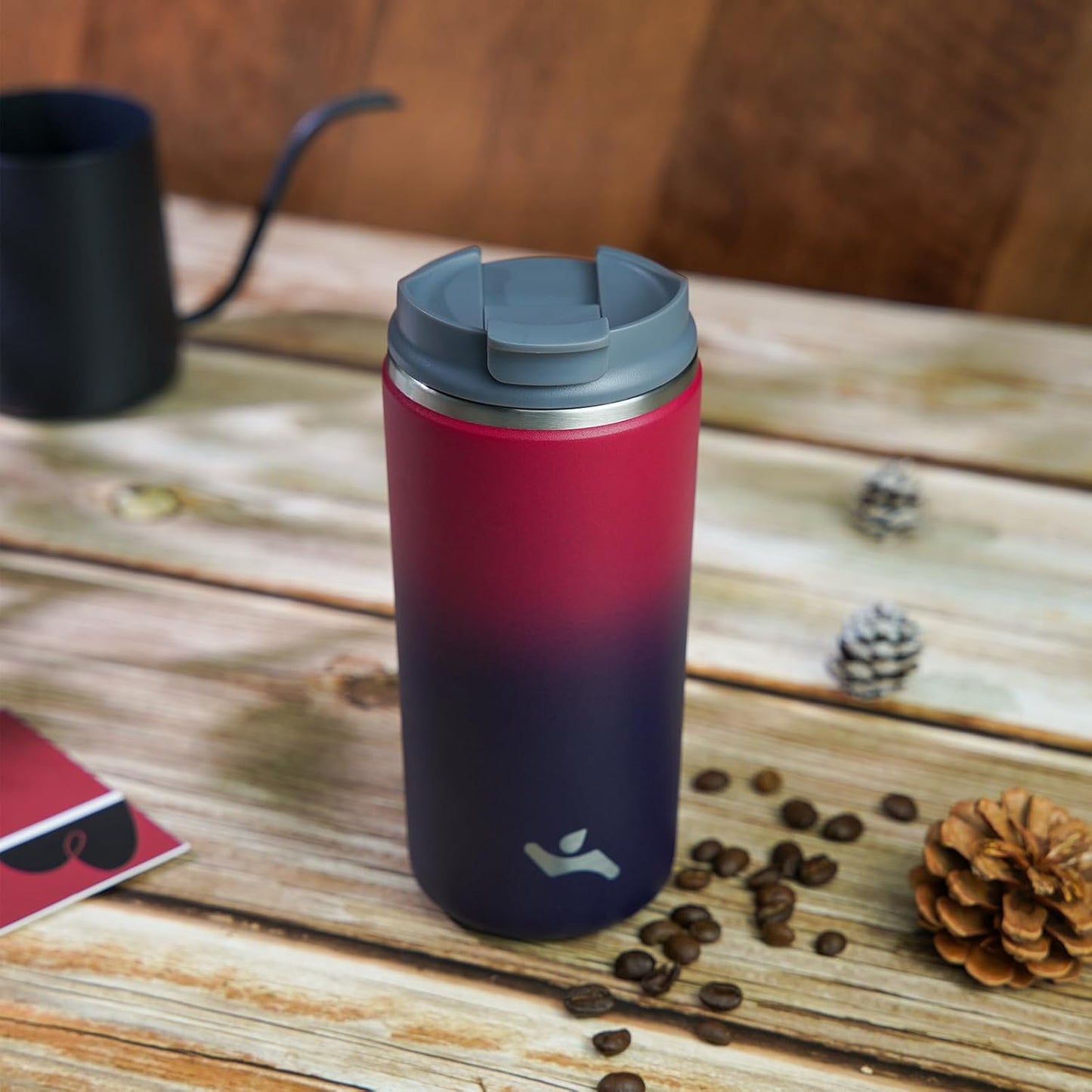 Konokyo Tumbler with Lid, 16 oz Travel Coffee Mug Double Wall Vacuum Stainless Steel Thermal Metal Cup Insulated Water Bottle,Navy Blue