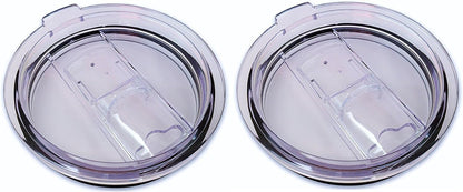 2 Replacement Lids for Stainless Steel Tumbler Travel Cup - Fits OF Inner diameter 3.7 to 3.74 INCH Yeti Rambler and others (Transparent) (30 OZ)