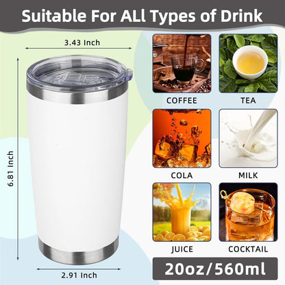 20oz Tumbler with Lid Stainless Steel Insulated Tumblers Travel Coffee Tumbler Bulk Double Wall Vacuum Insulated Water Cup Gifts for Christmas Women Men Her Him Home Office(Navy Blue, 1pack)