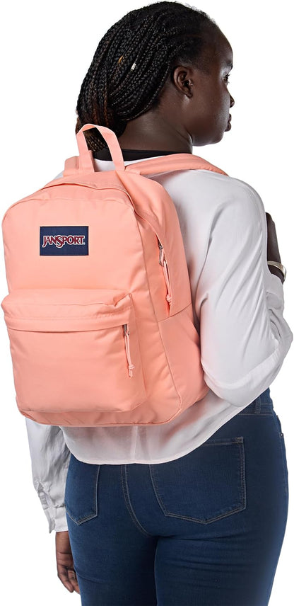JanSport SuperBreak One Backpacks - Durable, Lightweight Bookbag with 1 Main Compartment, Front Utility Pocket with Built-in Organizer - Premium Backpack, Black - Colors A
