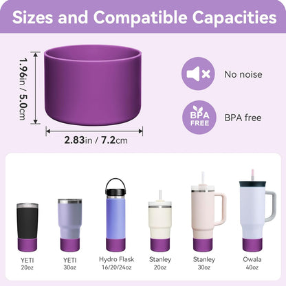2 Pack Silicone Boot Protectors | Compatible with YETI Rambler 20/30oz, 10oz Tumbler, 20/30oz Travel Mugs | Universal Fit for 2.75-2.85" Base | BPA-Free | Dishwasher Safe (Canyon Red)