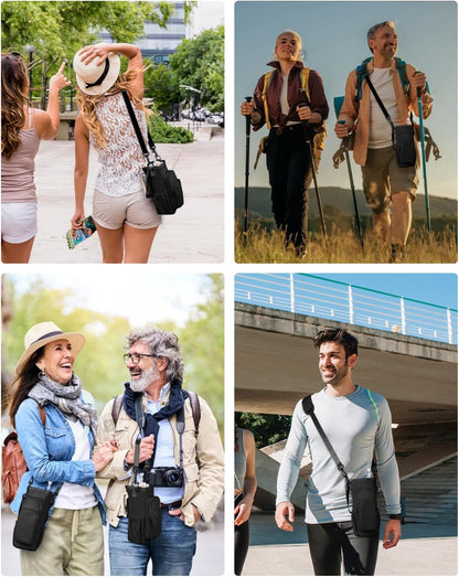 sportsnew Water Bottle Carrier Bag with Phone Pocket for 30oz 40oz Tumbler with Handle Accessories Insulated Water Bottle Holder Pouch with Strap Crossbody with Straw Cover