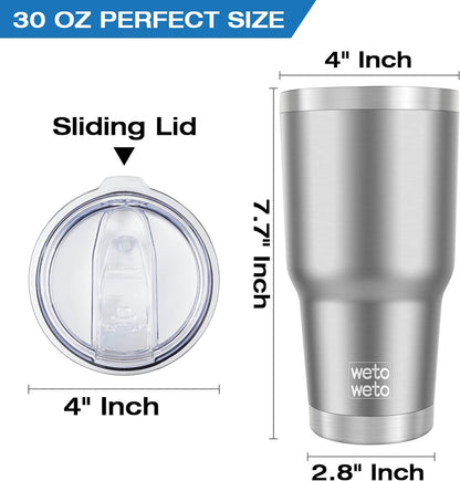 WETOWETO 30oz Tumbler with Lid, Stainless Steel Vacuum Insulated Water Coffee Tumbler, Double Wall Powder Coated Travel Mug Thermal Cup for Home Outdoor (Navy Blue, 1 Pack)