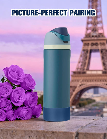 Mity rain 2PCS Silicone Boot for Owala Water Bottle 24 oz 32 oz, Anti-Slip Protective Sleeve Bottom Bumper Protector for FreeSip Stainless Steel Water Bottles Accessories