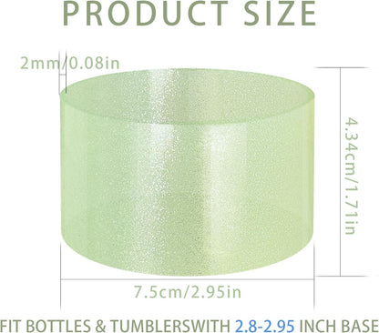 Jelly Luster Glitter Silicone Transparent Boot for Stanley 20-40oz, Compatible with Hydro Flask or Other Water Bottle Tumbler, 2.85-3.0 inch Protective Anti-Slip Bottom Sleeve Cover