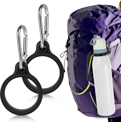 Water Bottle Clip with Carabiner, Compatible with Owala Freesip Twist 18oz/24oz, Durable Silicone Small Mouth Secure Hanging Water Bottle Holder Handle for Outdoor Hiking, Climbing, Camping