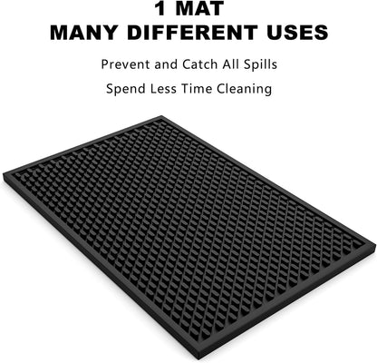 AXIESO Silicone Drip Mat - 1/2 Inch Thick, Heat-Resistant and Food Safe - Counter Top, Coffee Bar or Restaurant - Drying Mat for Glasses - 18x12 Inches