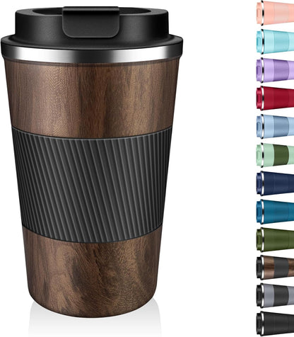 Insulated Coffee Tumbler 12 oz, Stainless Steel Coffee Mug with Lids, Travel Coffee Mug Leak Proof, Double Wall Vacuum Insulated Reusable Coffee Cup, Keep Drinks Hot and Cold (Sky Blue, 12 Ounces)